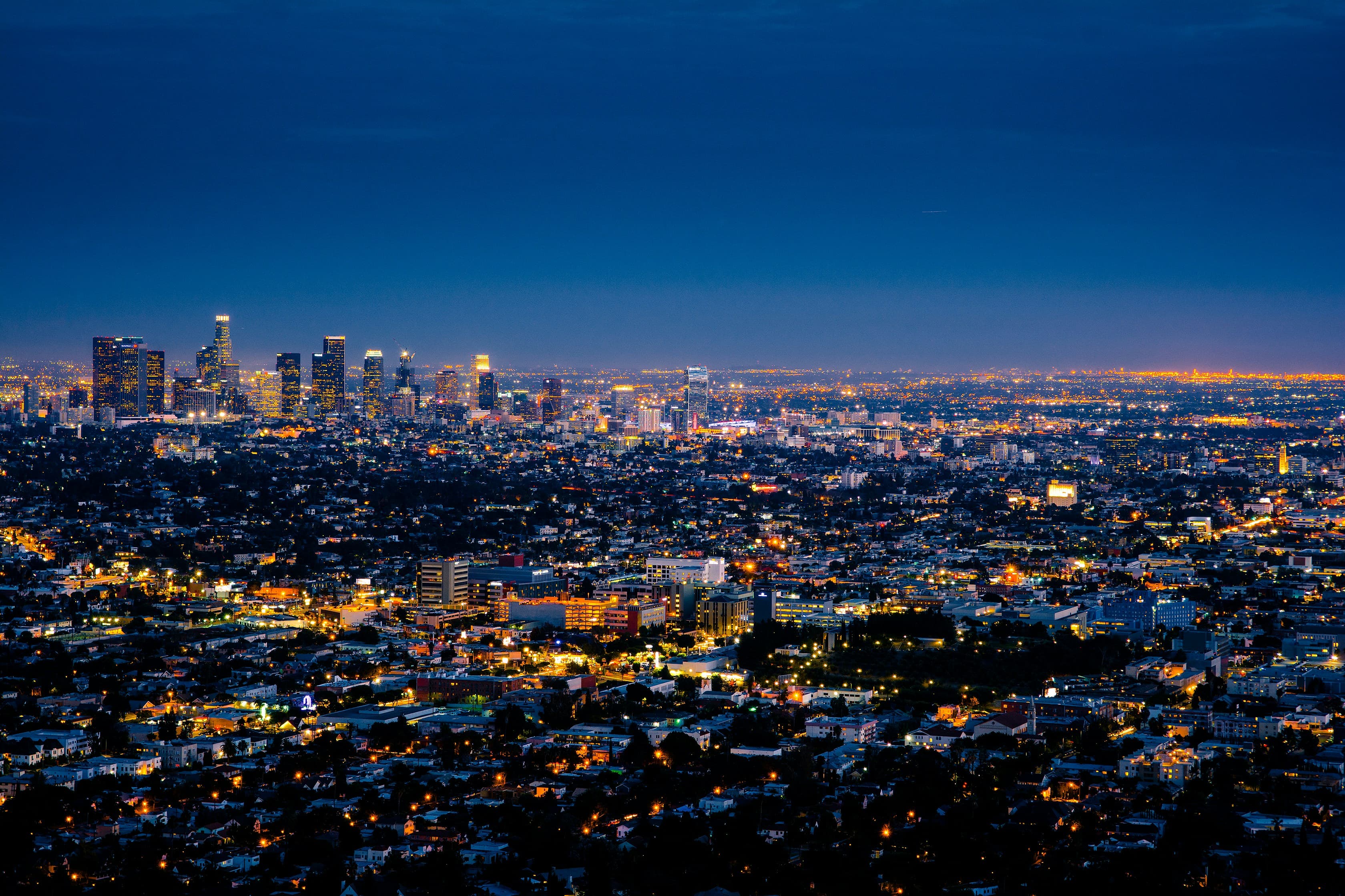 City skyline at night